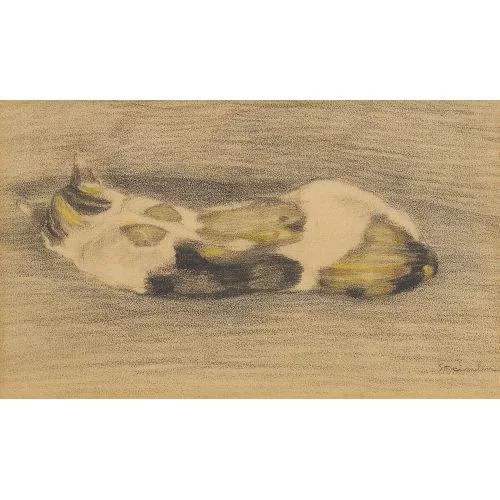 Théophile-Alexandre Steinlen — "Chat allongé de dos".