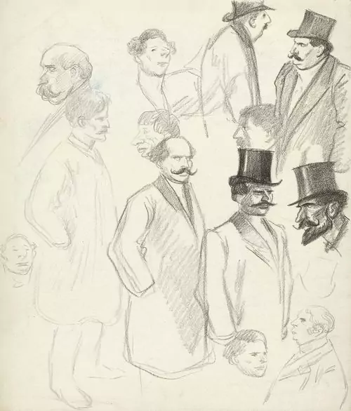 THÉOPHILE ALEXANDRE STEINLEN — Figurenstudie von Männern. — Koller Auktionen