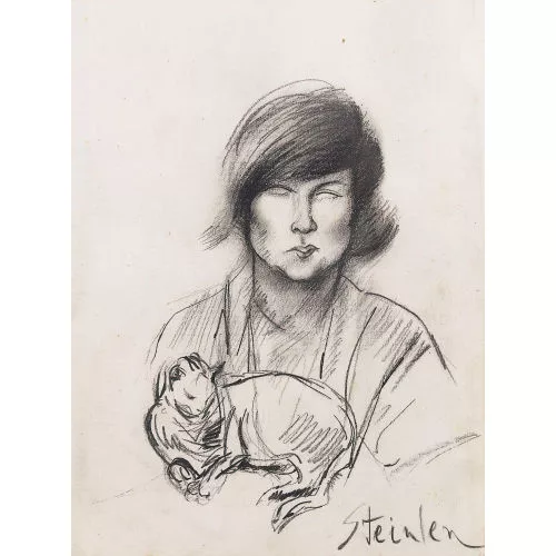 Théophile-Alexandre Steinlen — Frau mit Katze.