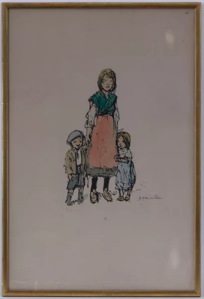 Théophile-Alexandre Steinlen — Lot de 3 lithographies aquarellées
