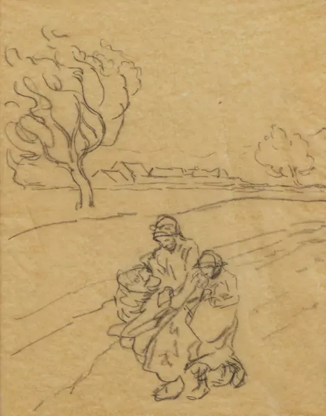 Théophile Alexandre STEINLEN (1859-1923), "Mère et enfant", fusain — DognyAuction