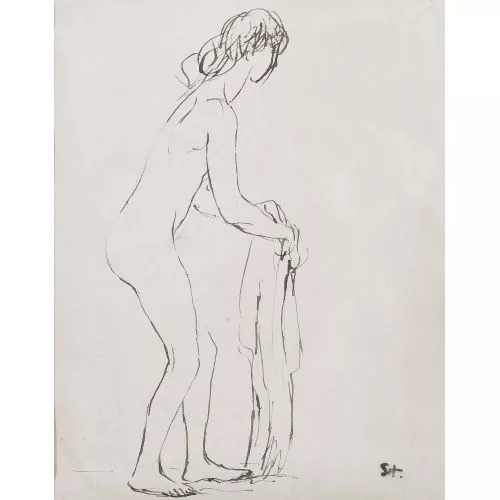Théophile-Alexandre Steinlen — Stehendes unbekleidetes Mädchen.