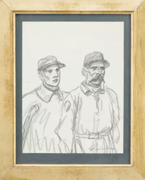 Théophile Alexandre STEINLEN (1859-1923), "Portrait de poilus", fusain — DognyAuction