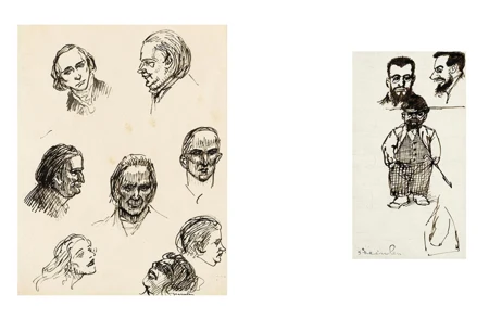 Etude de têtes et Caricatures