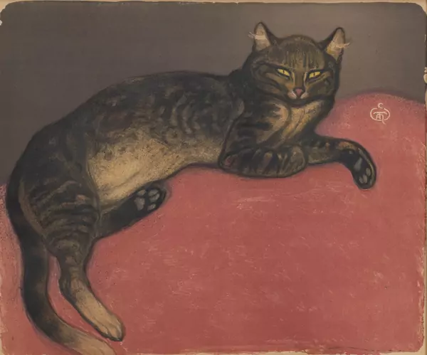 Théophile Alexandre STEINLEN (1859-1923), "L'hiver, chat sur un coussin", lithographie — DognyAuction
