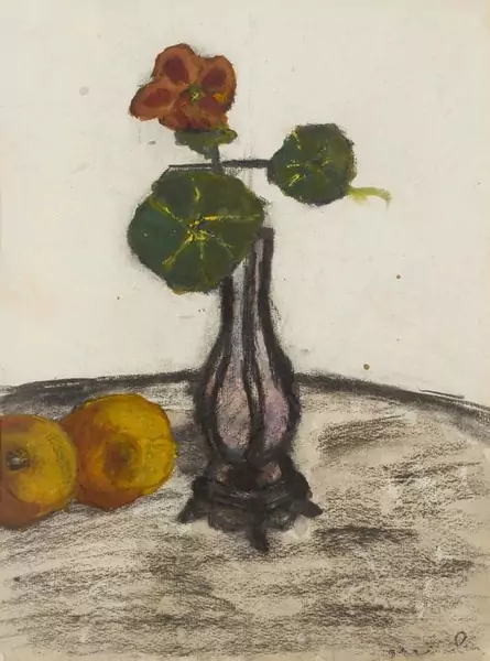 THÉOPHILE ALEXANDRE STEINLEN — Blumenstilleben mit einer Capucine und Äpfeln. — Koller Auktionen