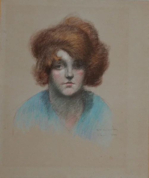 Théophile Alexandre Steinlen — Porträt einer Dame in blauer Bluse