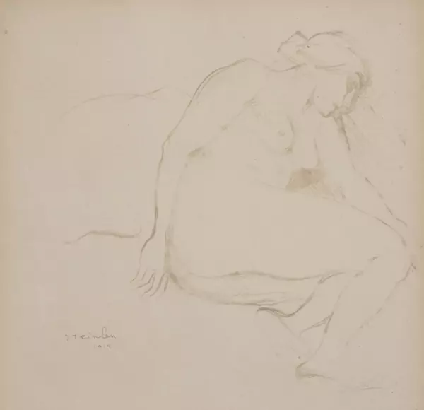 Théophile Alexandre STEINLEN (1859-1923), "nue", encre et fusain — DognyAuction