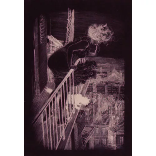 Théophile-Alexandre Steinlen — Jeune femme au balcon.