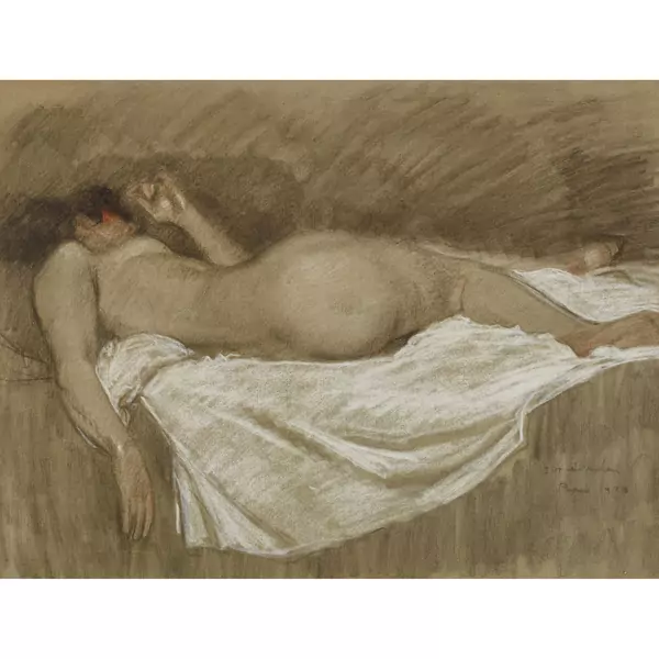 Femme nue de dos allongée