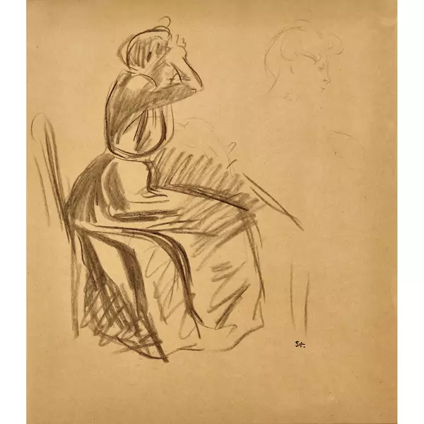 Sitzende alte Frau