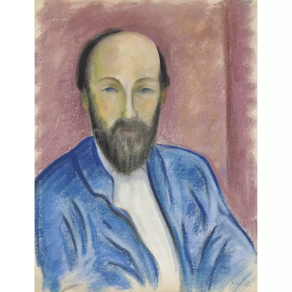 Porträt eines bärtigen Herrn im blauen Jacket