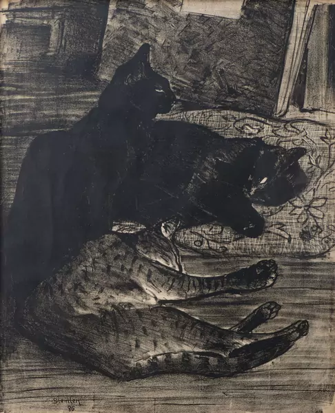 Théophile Alexandre STEINLEN (1859-1923), 'Les chats', Lithographie — DognyAuction