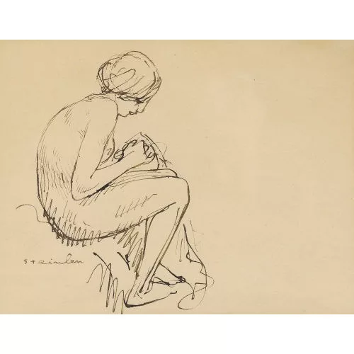 Théophile-Alexandre Steinlen — "Jeune femme nue assise".