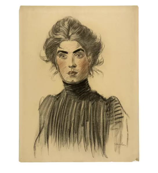 Théophile Alexandre Steinlen — Portrait d'une jeune femme — Galerie Kornfeld