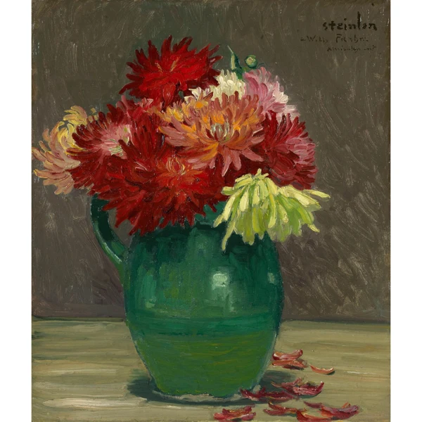 Théophile-Alexandre Steinlen — PIVOINES EN CRUCHE VERTPEONIES IN GREEN JUG
