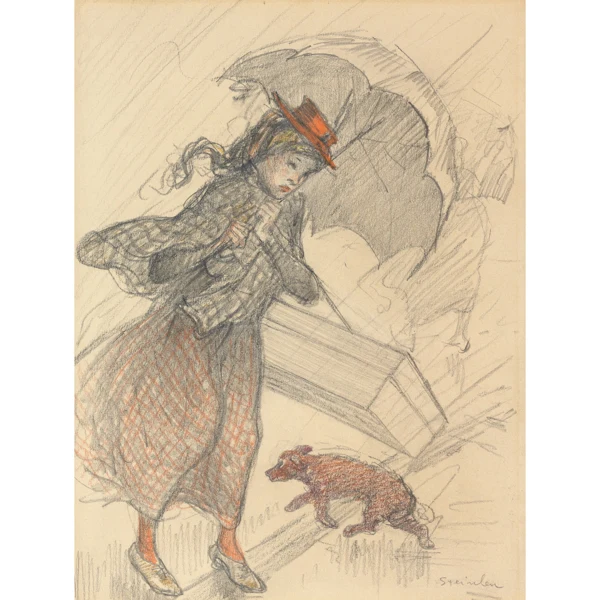 Théophile-Alexandre Steinlen — LA LIVREUSE SOUS LA PLUIEDELIVERY WOMAN IN THE RAIN