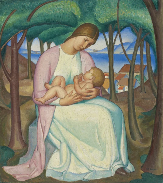 Théophile Robert — MÈRE ET ENFANT AU PAYSAGEMOTHER AND CHILD WITH LANDSCAPE