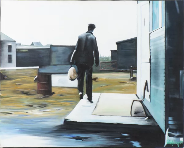 Thierry Luterbacher — Thierry LUTERBACHER (1950), "Le départ", acrylique