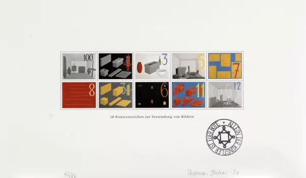 Thomas Huber — Portfolio. 10 Postwertzeichen zur Versendung von Bildern, 1990