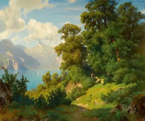 TRAUGOTT SCHIESS — Walensee mit Sichelkamm. 1860. — Koller Auktionen