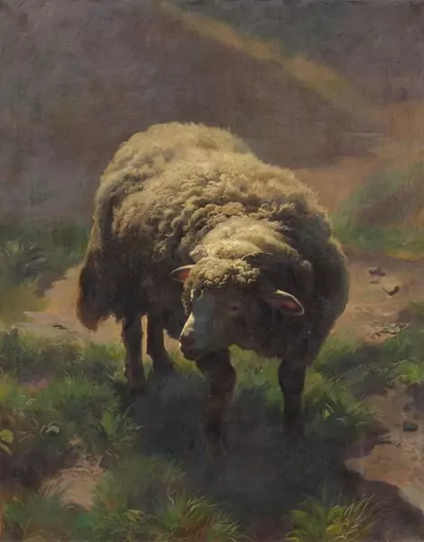 SCHIESS, TRAUGOTT — Sheep on the pasture. — Koller Auktionen