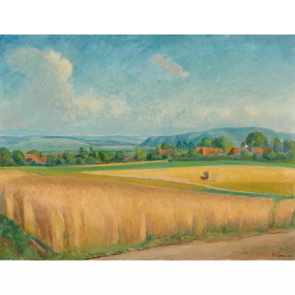 Traugott Senn — Sommerliche Landschaft mit Getreidefeld.