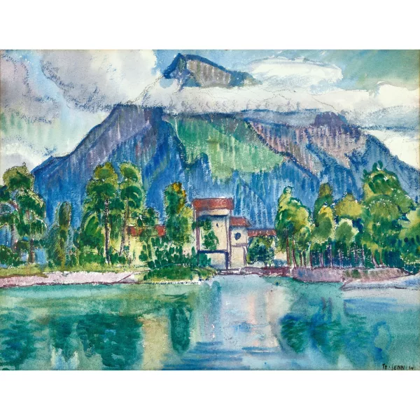 Traugott Senn — Landschaft mit Niesen und Kandermündung.