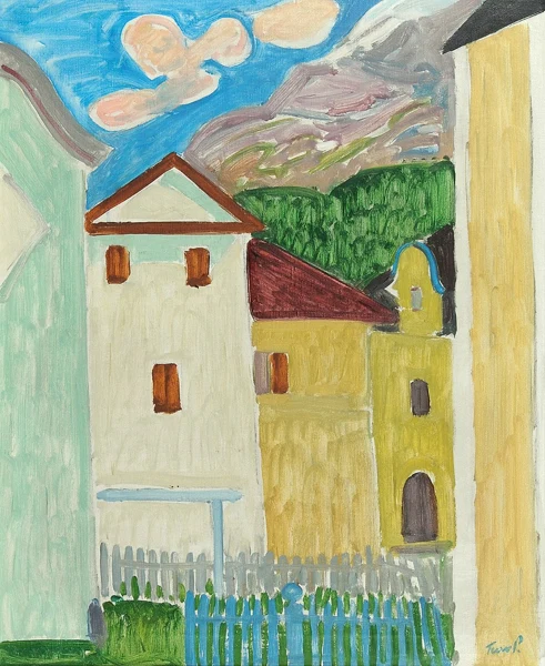 Turo Pedretti — Häusergruppe in Celerina, 1957