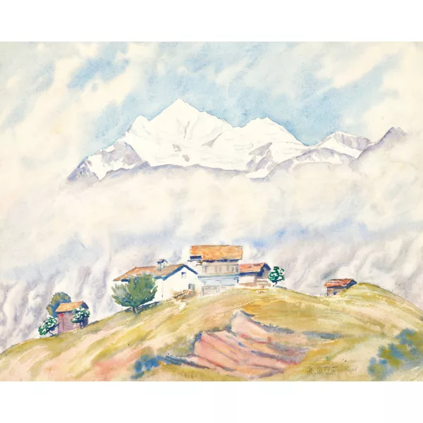 Ulrich Wilhelm Züricher — Randa im Mattertal mit Weisshorn.