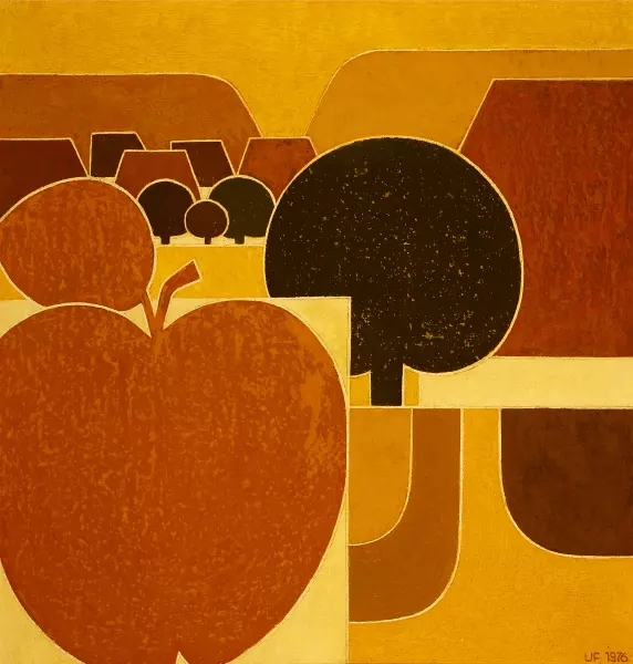 Herbstlandschaft mit Apfel