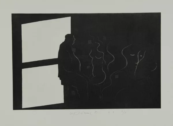 Urs Lüthi — 2 Blätter: Die Bar; Sans titre, 1981