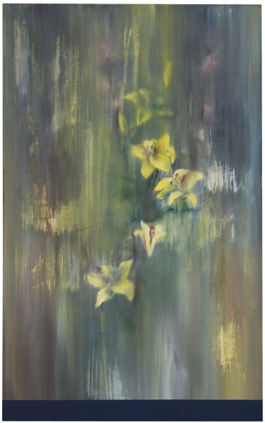 Urs Lüthi — Selbstportrait aus der Serie der Blumenbilder, 1986