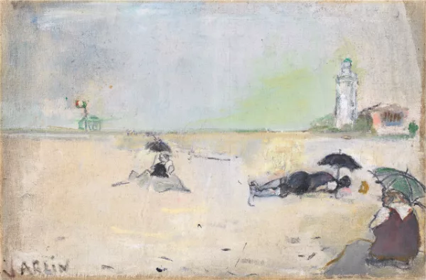 Varlin — Strand mit Leuchtturm