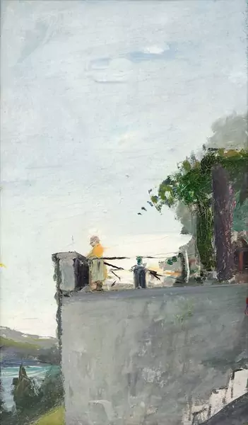 VARLIN (WILLY GUGGENHEIM) — Mama auf der Terrasse von Schloss Golderberg (Mama on the terrace of Schloss Golderberg). — Koller Auktionen