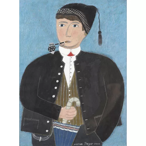 Verena Broger — Appenzeller mit Pfeife und Regenschirm.