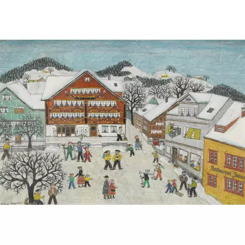 Der winterliche Landsgemeindeplatz in Appenzell