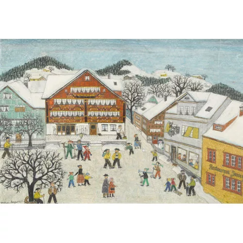Verena Broger — Winterliches Dorftreiben in Appenzell.