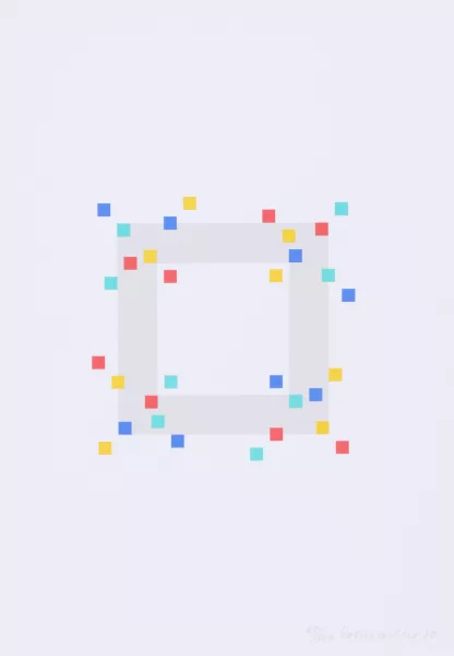 Verena Loewensberg — 4 Blätter: Vier Variationen um ein Quadrat, 1980