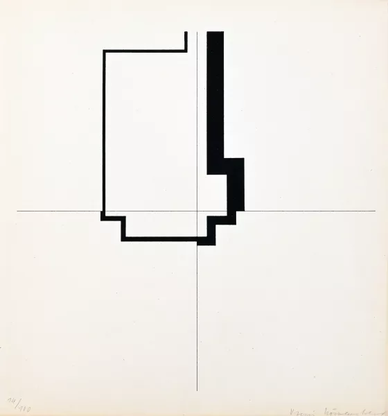 Verena Loewensberg — 2 Blätter: Ohne Titel, 1974; Construction, 1941
