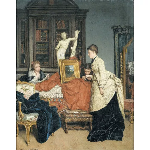 Victor Joseph Chavet — Interieurszene in elegantem Salon.