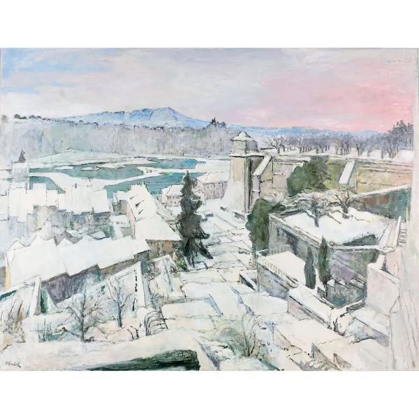 Victor Surbek — Berner Mattenquartier und Münsterplattform im Winter.