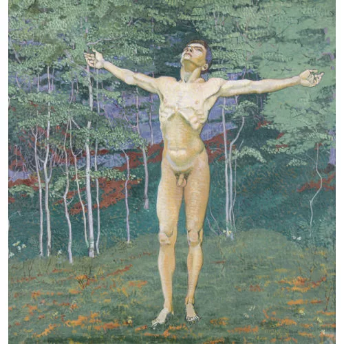 Victor Surbek — Männlicher Akt im Wald.