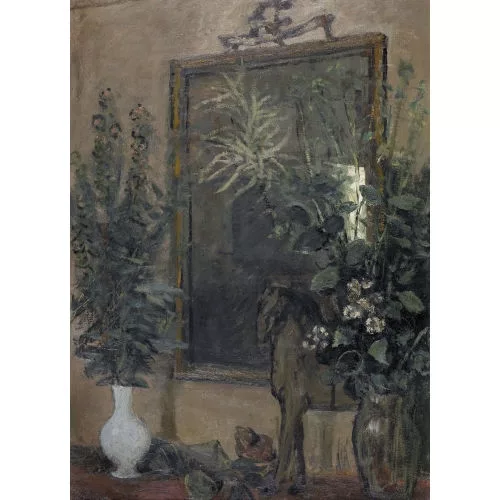 Victor Surbek — Stillleben mit Blumen und Spiegel.
