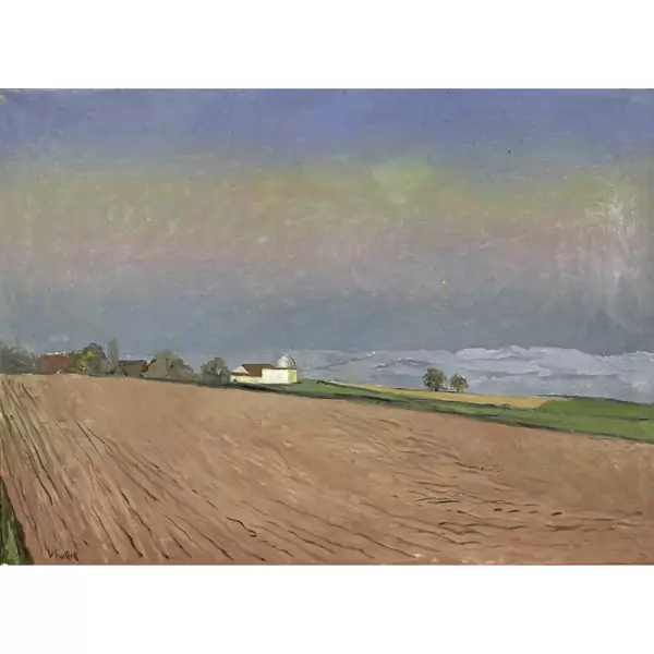 Victor Surbek — Abendlandschaft mit Observatorium — Galerie Kornfeld