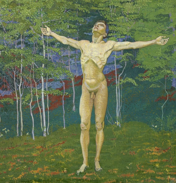 Victor Surbek — Männlicher Akt im Wald, 1907