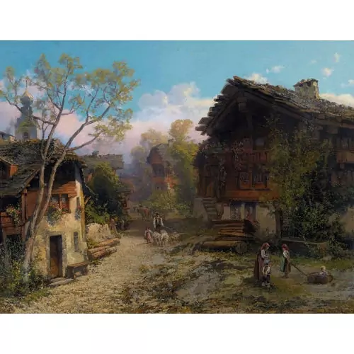 "Le soir au village"