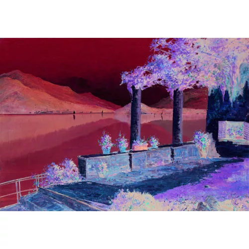 Vincent De Grandi — Terrassenpartie mit Blick auf den Lago Maggiore.