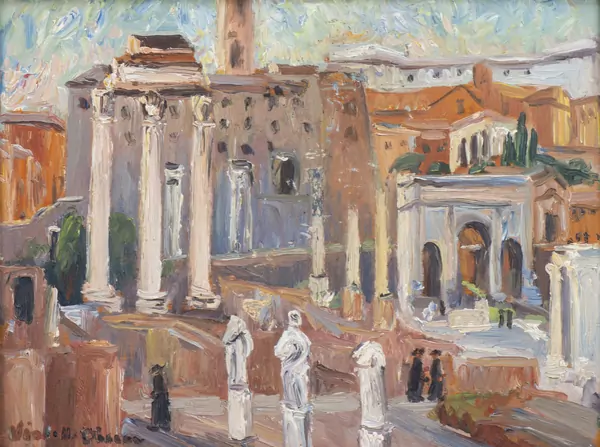 Violette DISERENS (1888-1965), "Rome le Forum", huile sur bois — DognyAuction