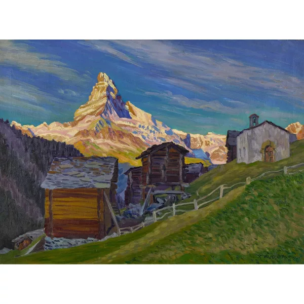 Waldemar Fink — "Frühlingsmorgen in Findelen - Zermatt".